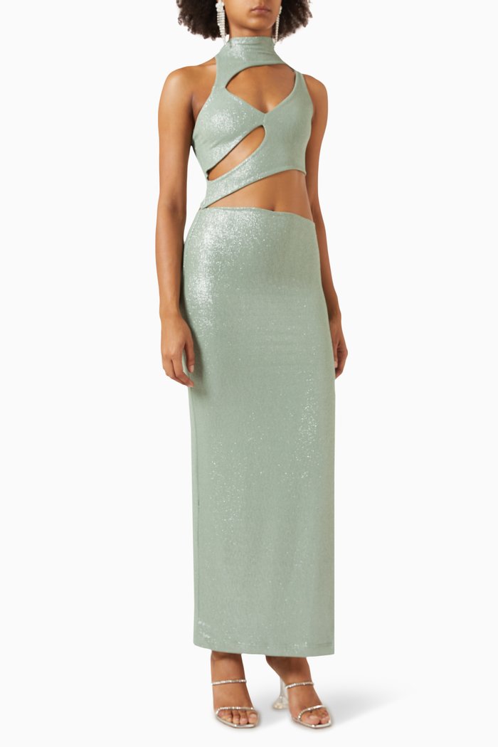 

Cut-out Maxi Dress, Green