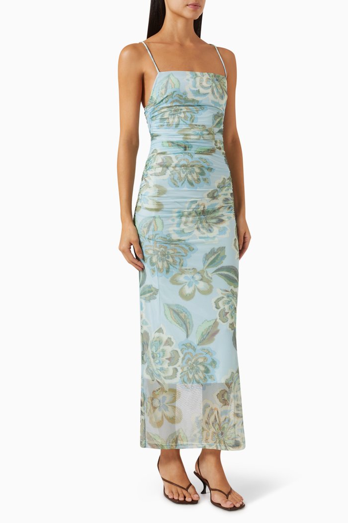 

Verona Printed Midi Dress in Mesh, Multicolour