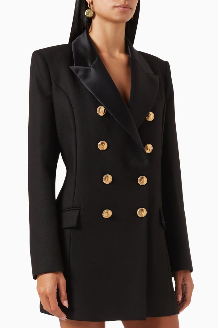 

Tuxedo Mini Dress in Crepe, Black