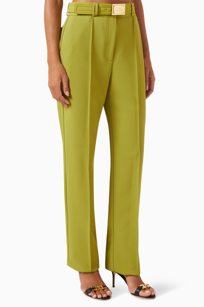 

Straight-fit Pants in Crepe, Green