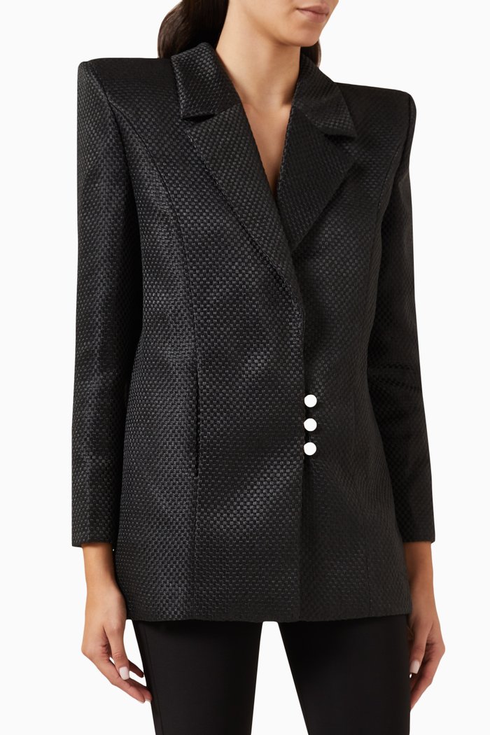 

Pretty Pretty Oversized Blazer in Cotton, Black