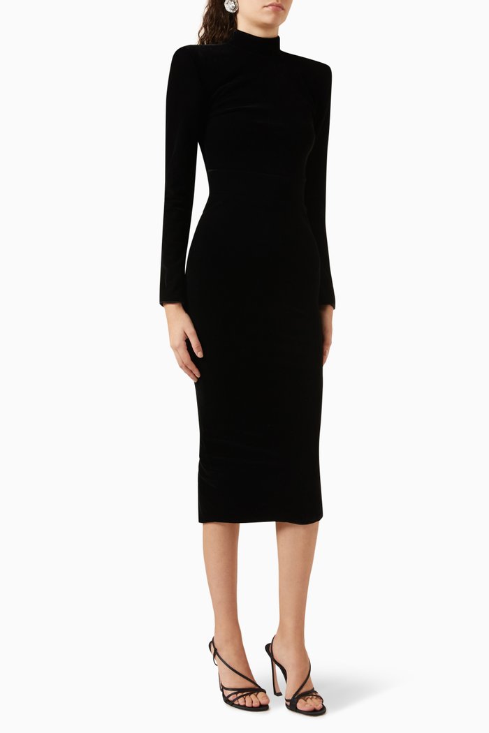 

Join The Club Midi Dress in Velvet, Black