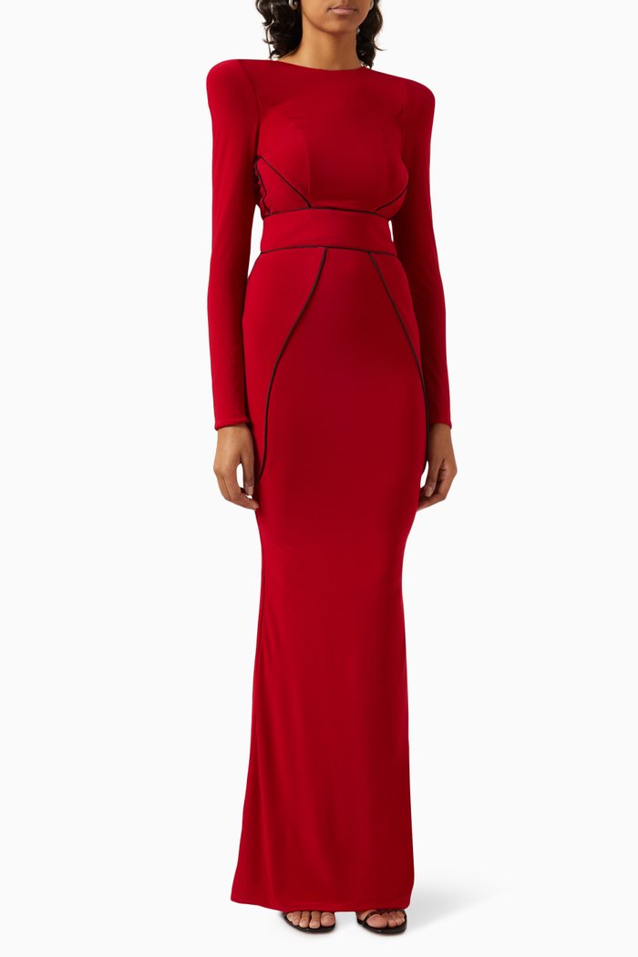 

Super Rad Back Cut-out Gown, Red