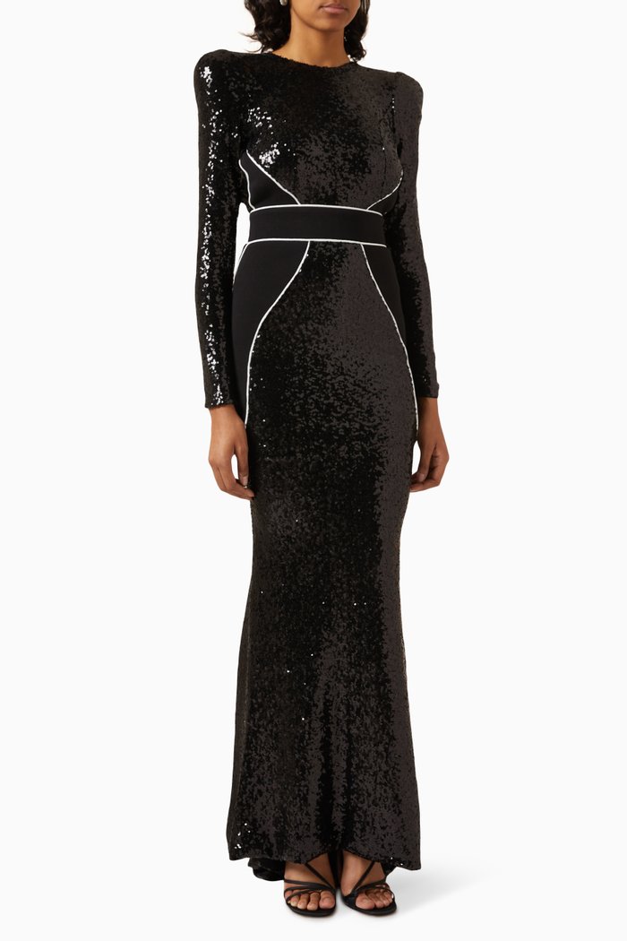 

Super Rad Sequin-embellished Gown, Black