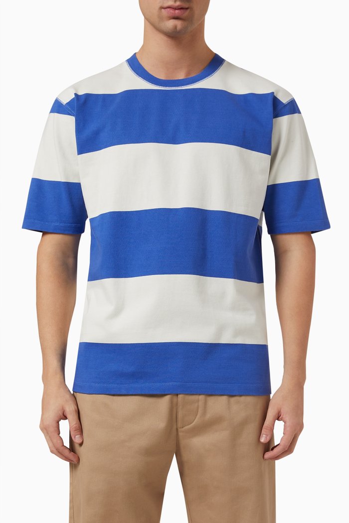 

Wide-striped Hiking T-shirt in Cotton, Multicolour