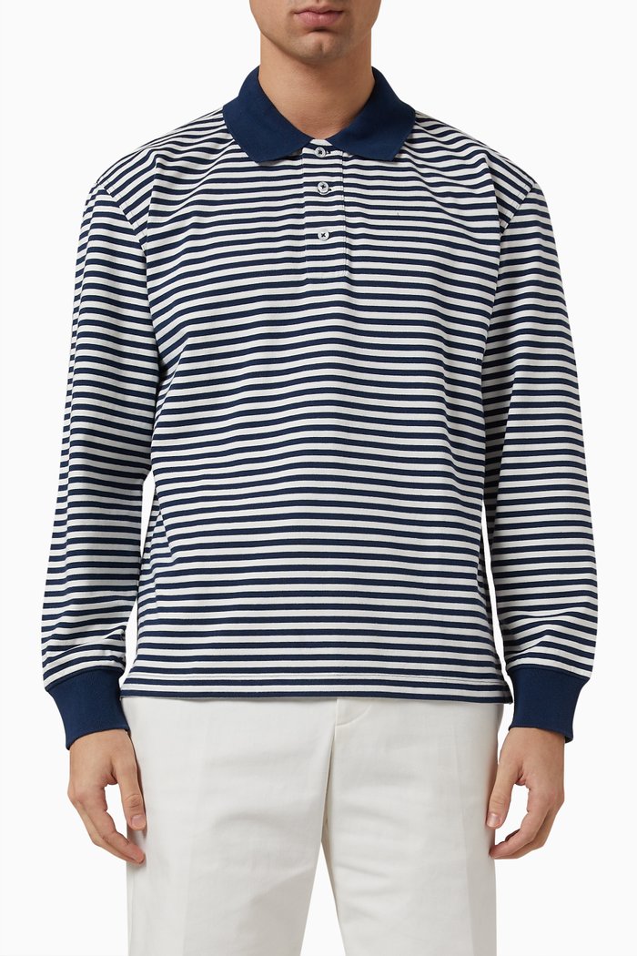 

Striped Rugby Polo in Cotton Jersey, Multicolour