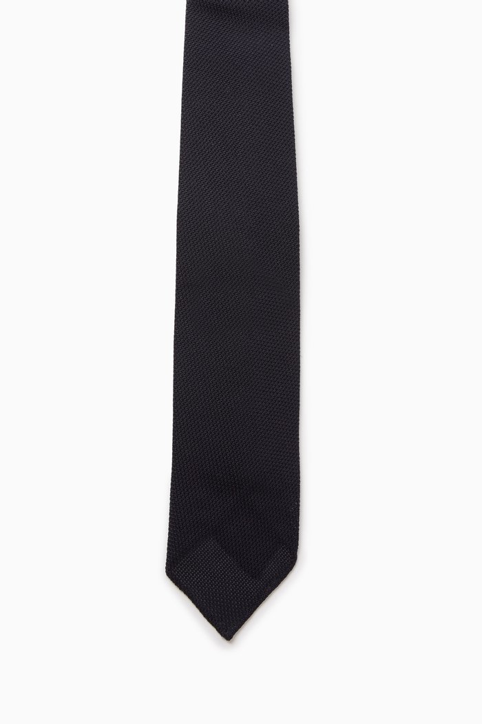 

Handrolled Tie in Grenadine Silk, Black