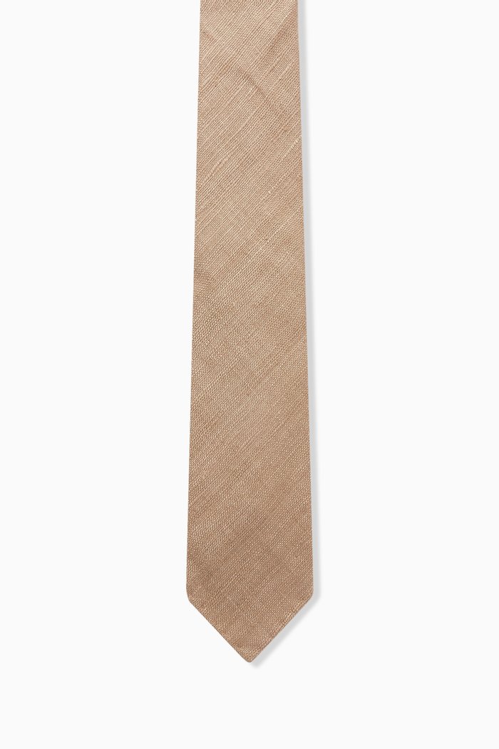 

Handrolled Tie in Tussah Silk, Neutral