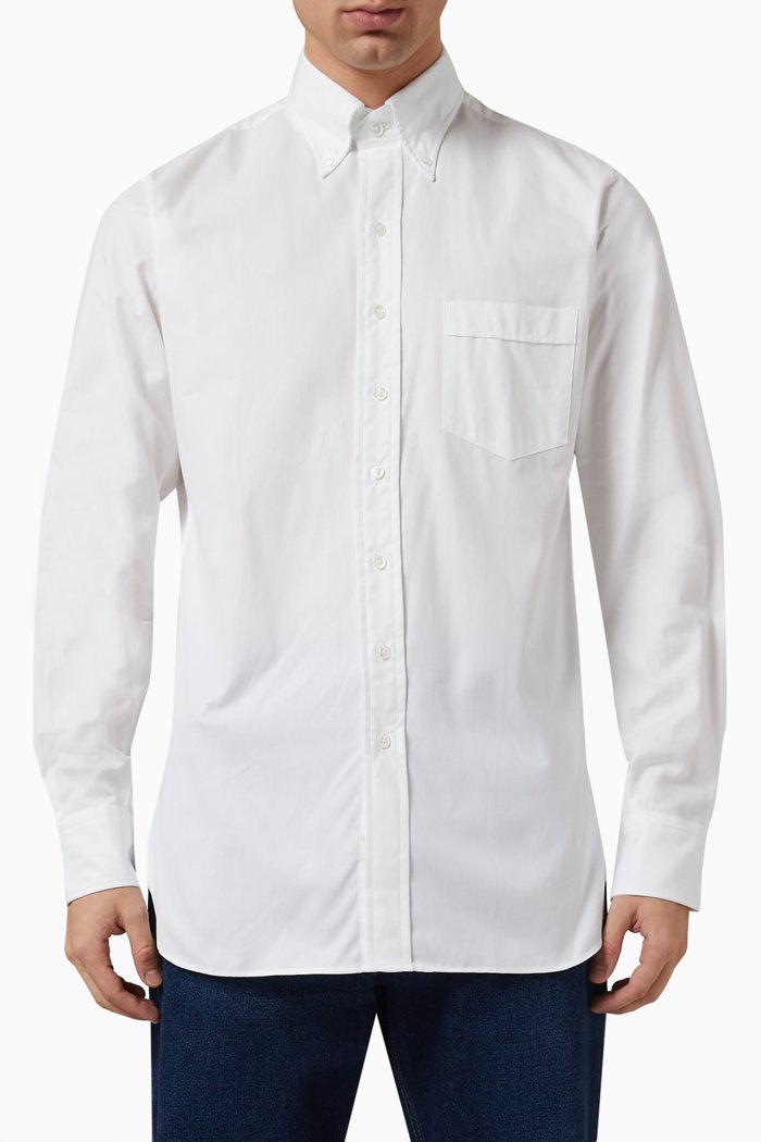 

Pinpoint Oxford Button-down Shirt in Cotton, White