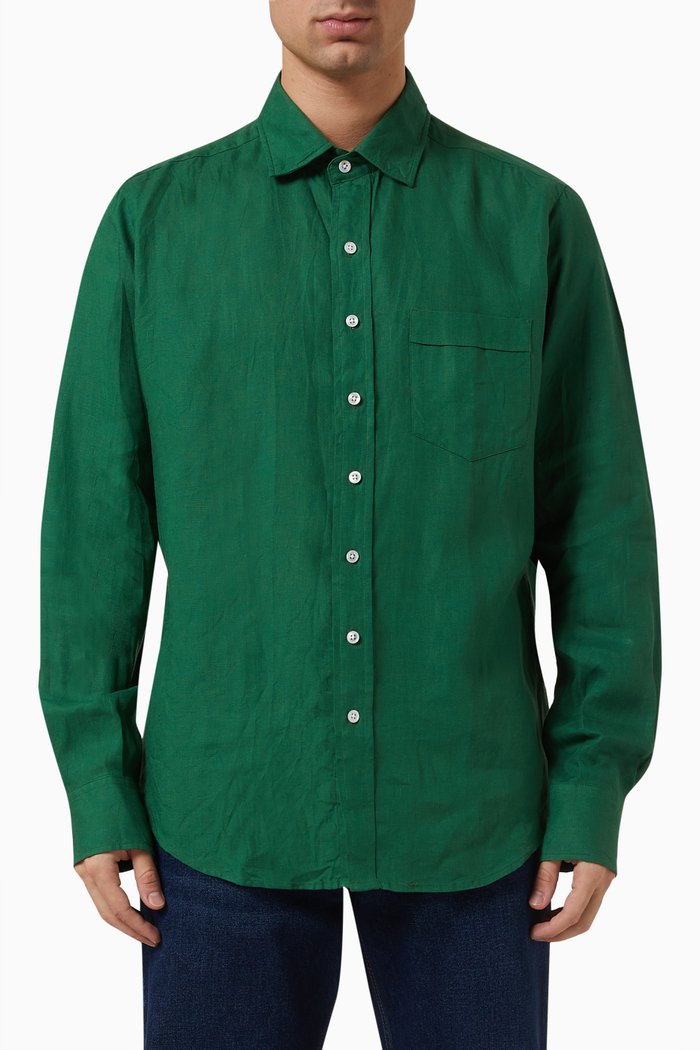

Summer Shirt in Linen, Green
