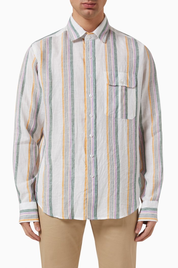 

Stripe Summer Shirt in Linen, Multicolour
