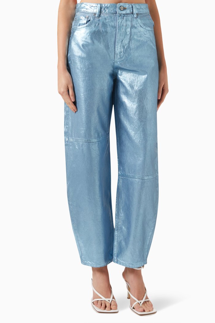 

Foil-finish Stary High-rise Jeans, Blue