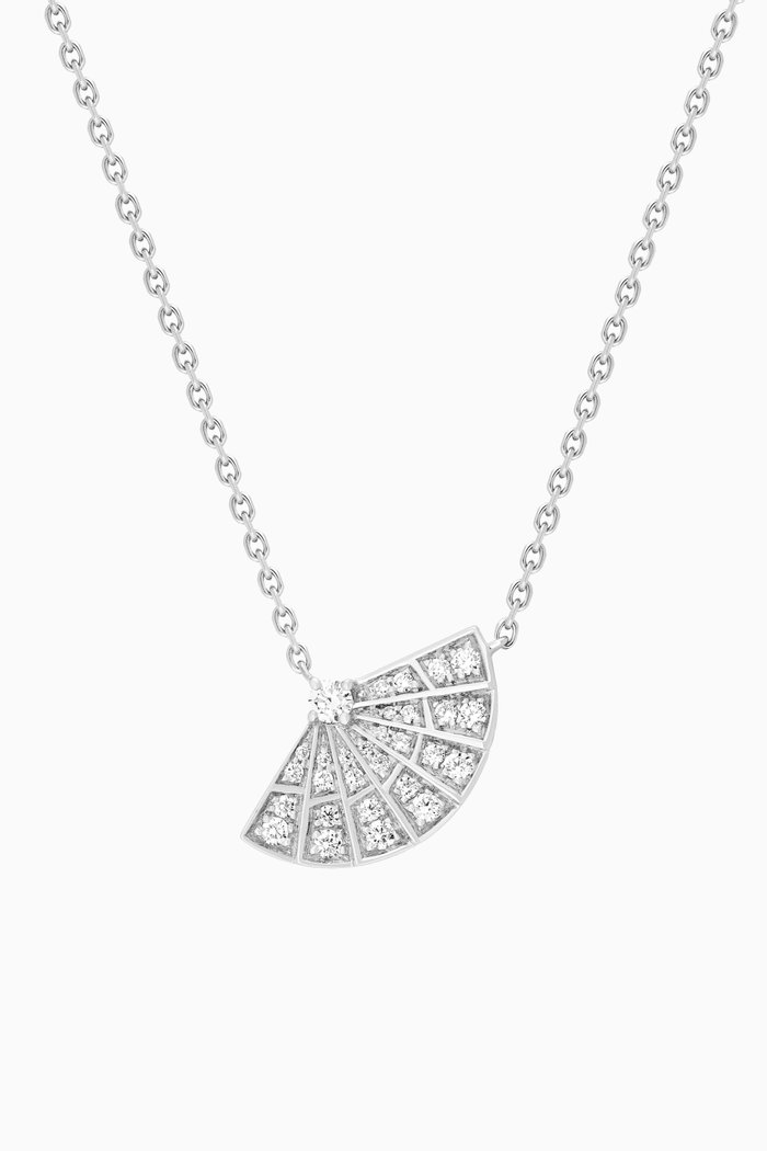 Fanfare Symphony Diamond Pendant Necklace in 18kt White Gold