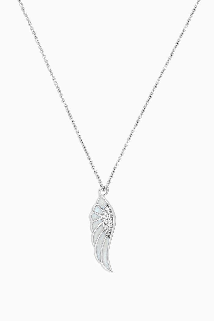 

Wings Reflection Diamond Winter Pendant Necklace in 18kt White Gold