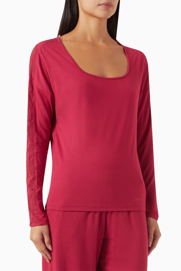 

Intrinsic Pyjama Top in Stretch Modal-jersey, Red