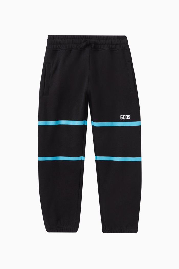 

Striped Logo-print Sweatpants in Cotton, Black
