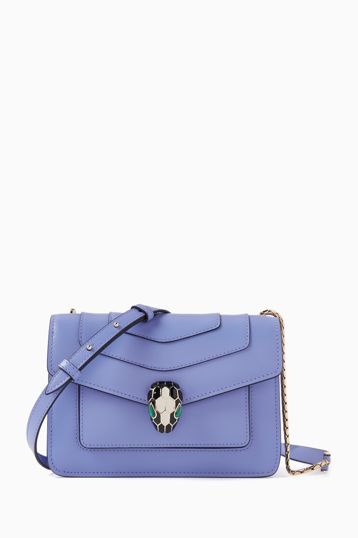 

Serpenti Forever Crossbody Bag in Calfskin Leather, Blue