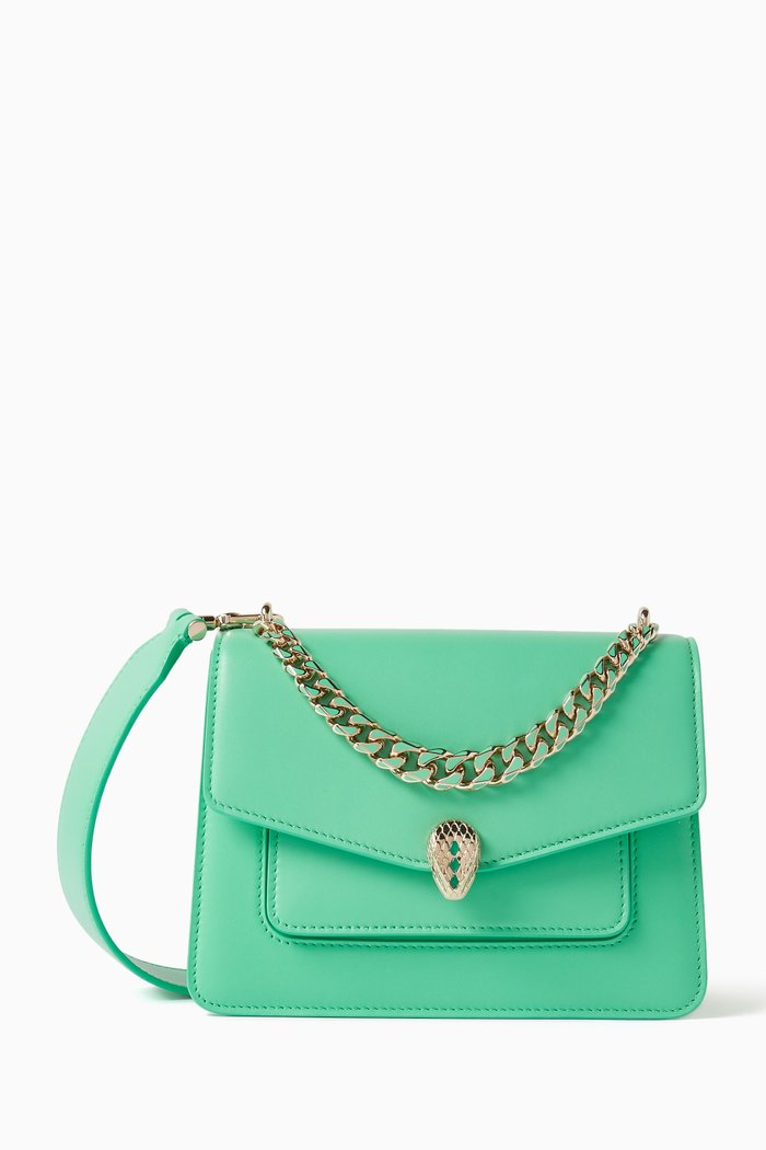 

Serpenti Forever Maxi Chain Bag Crossbody Bag in Nappa, Green