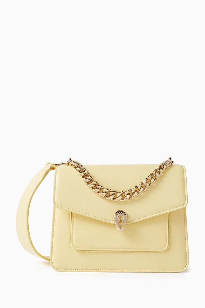 

Serpenti Forever Maxi Chain Crossbody Bag in Nappa, Yellow