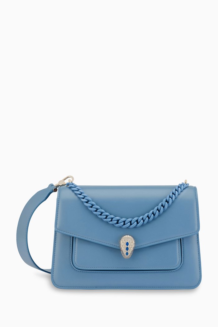 

Serpenti Forever Maxi Chain Bag Crossbody Bag in Nappa, Blue