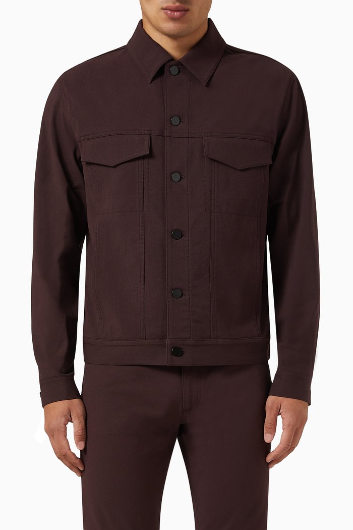

River Trucker Jacket in Neoteric Twill, Brown