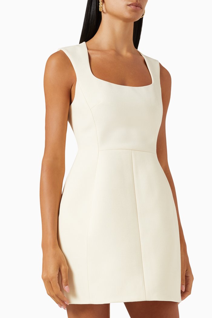 

Mini Dress in Double-faced Wool, Brown