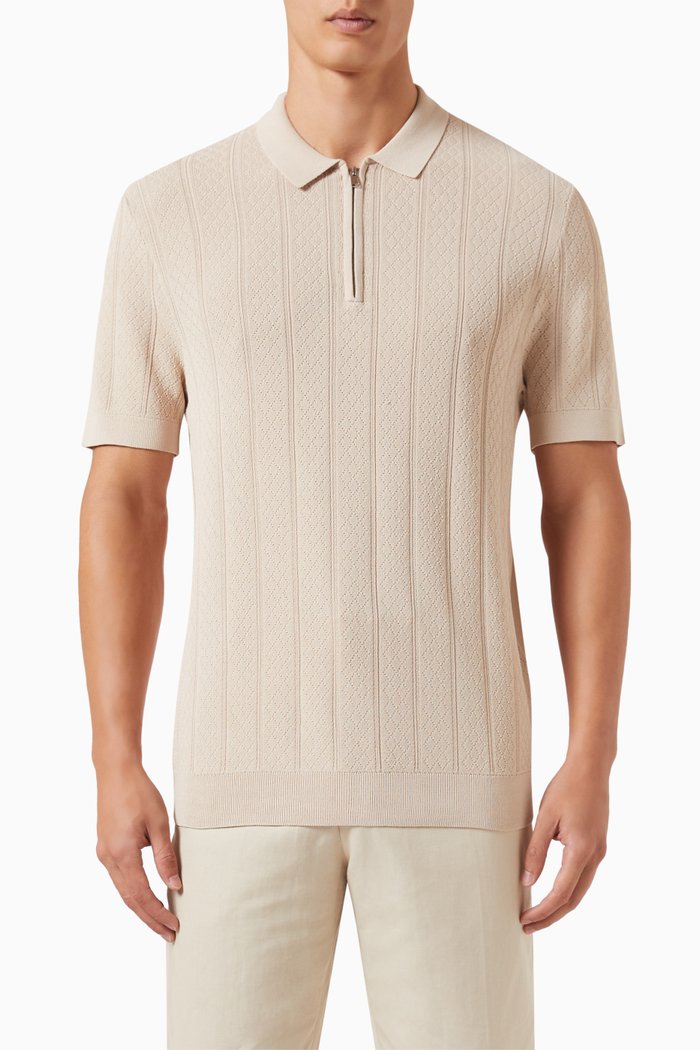 

Polo Shirt in Knit Viscose, Neutral
