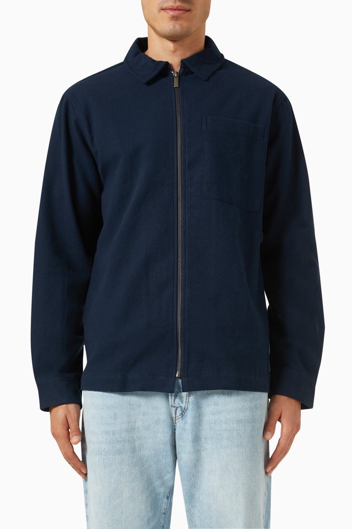 

Jake Overshirt in Cotton, Blue