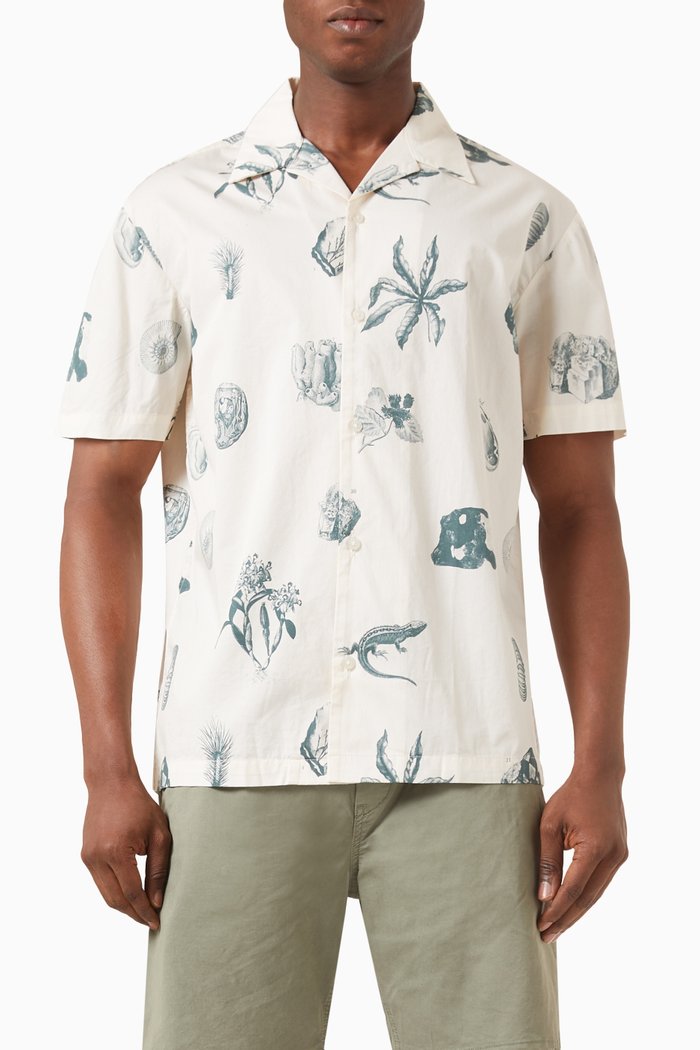 

Henrik Printed Shirt in Poplin, White