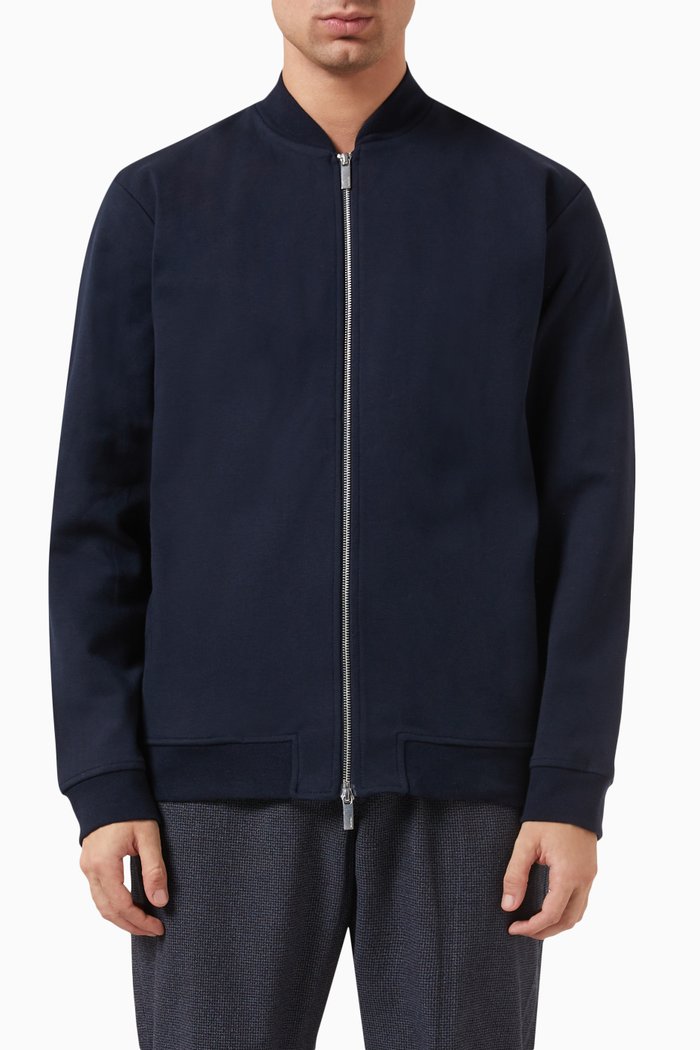 

Seero Bomber Jacket in Organic Cotton-jersey, Blue
