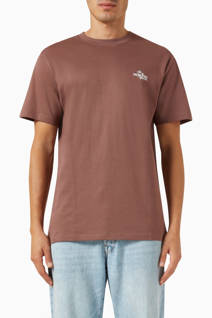 

Graphic Logo T-shirt in Cotton, Brown