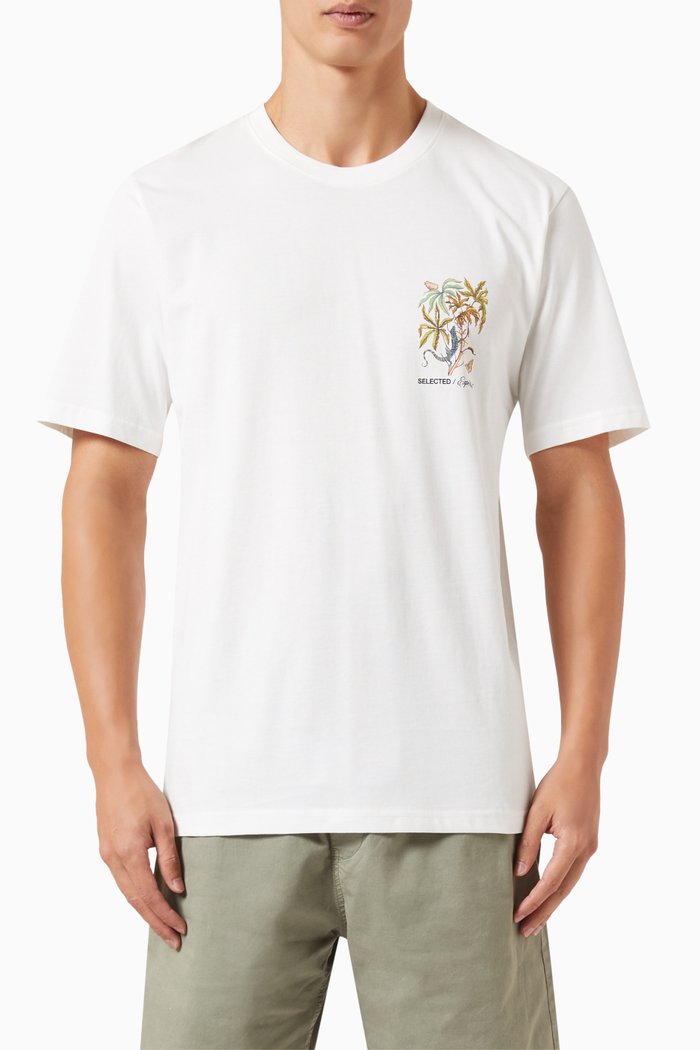 

Printed T-shirt in Cotton Jersey, White