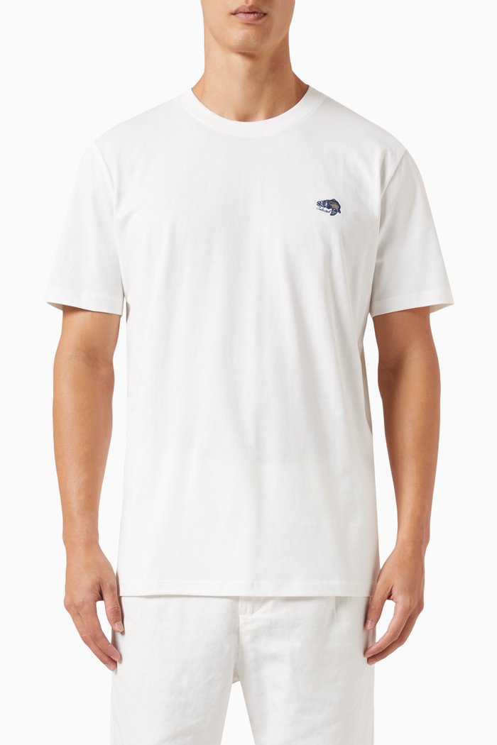 

Embroidered T-shirt in Cotton Jersey, White