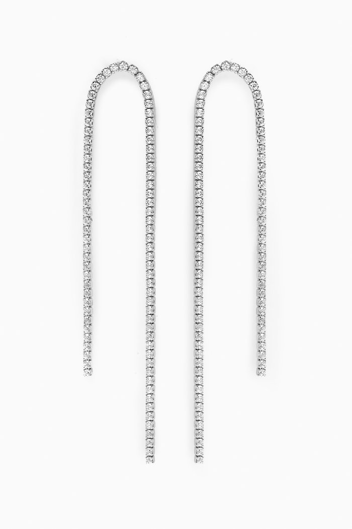 

Thin Tennis Loop Stud Earrings in 14kt Silver