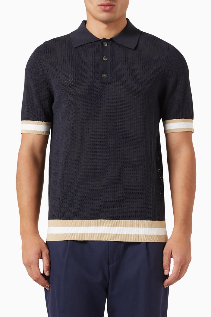 

Quinn Polo Shirt in Cotton Knit, Blue
