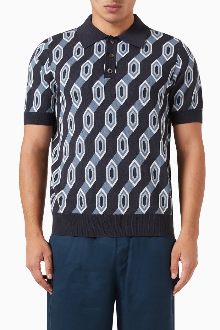 

Jacques Polo Shirt in Cotton, Blue