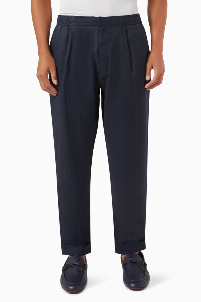 

Trousers in Linen, Blue