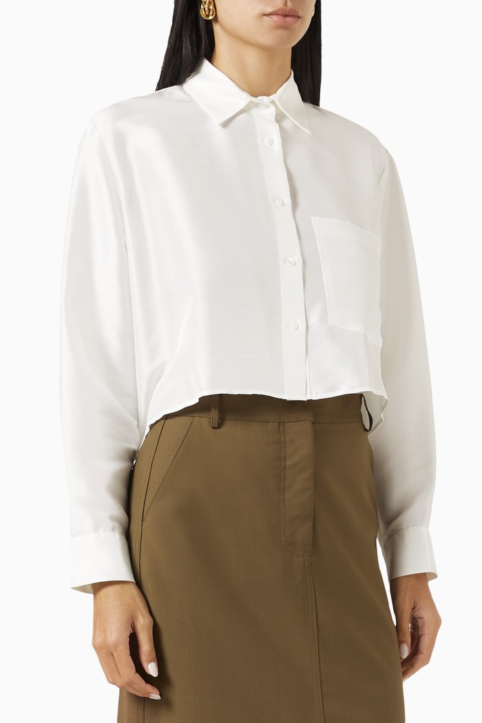 

Worthy Crop Shirt in Silk, White