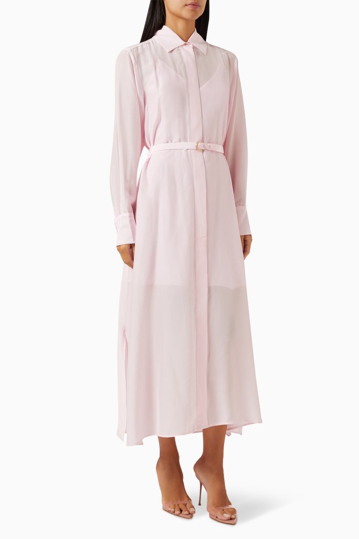 

Rosewood Midi Shirt Dress in Silk-blend, Purple