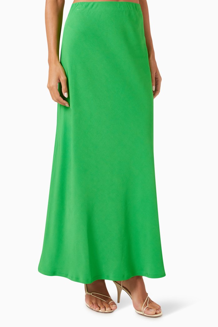 

Hillcrest Maxi Skirt in Viscose, Green