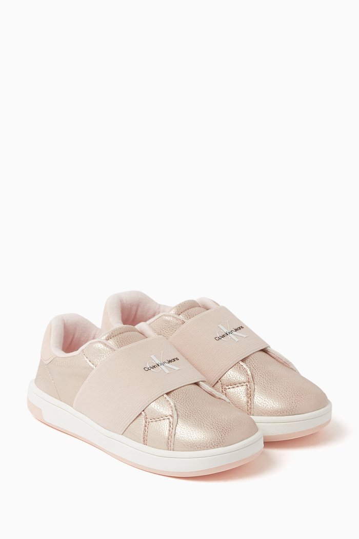 

Low-Cut Sneakers in Recycled Faux Leather, Pink