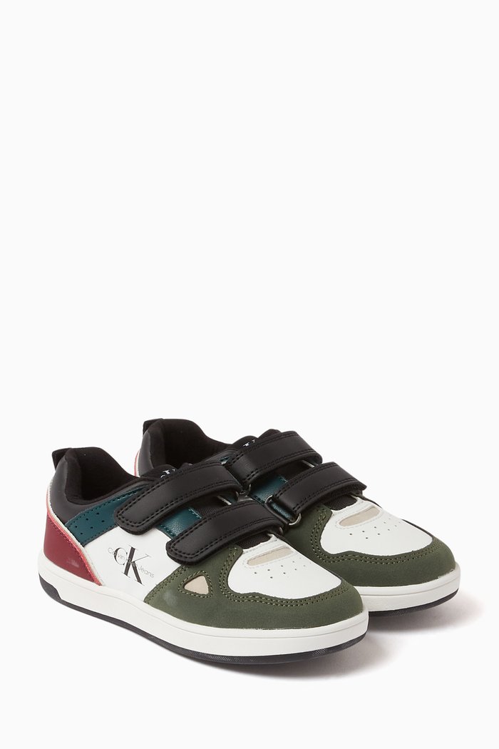 

Low-Cut Sneakers in Recycled Leather, Multicolour