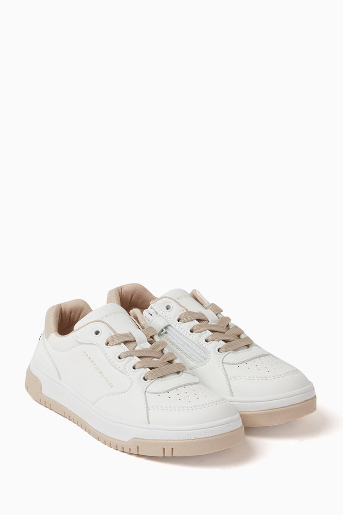 

Flag Low-Cut Sneakers in Faux Leather, Multicolour