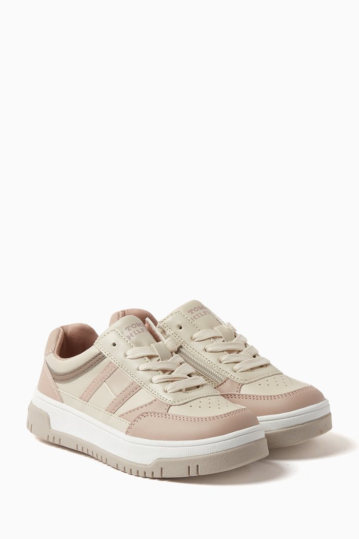 

Flag Low Cut Sneakers in Faux Leather, Multicolour