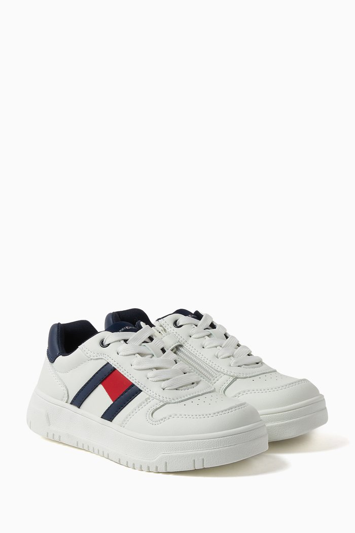

Flag Low Cut Sneakers in Faux Leather, Multicolour