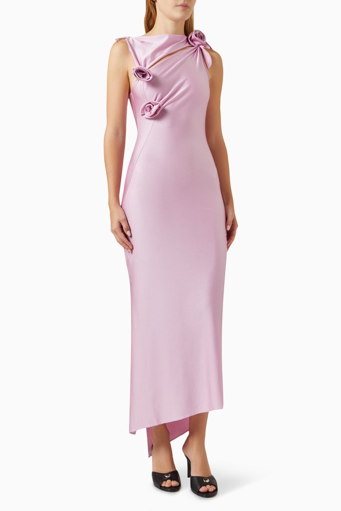 

Asymmetric Flower Gown, Pink