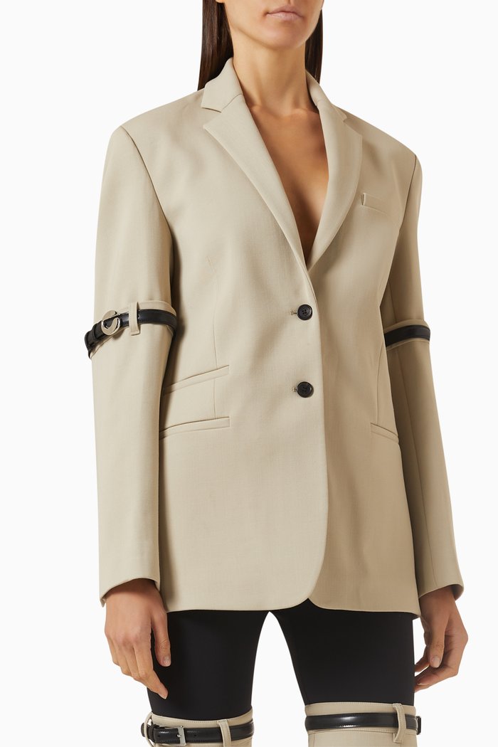 Hybrid Oversized Jacket in Poly-viscose, Multicolour