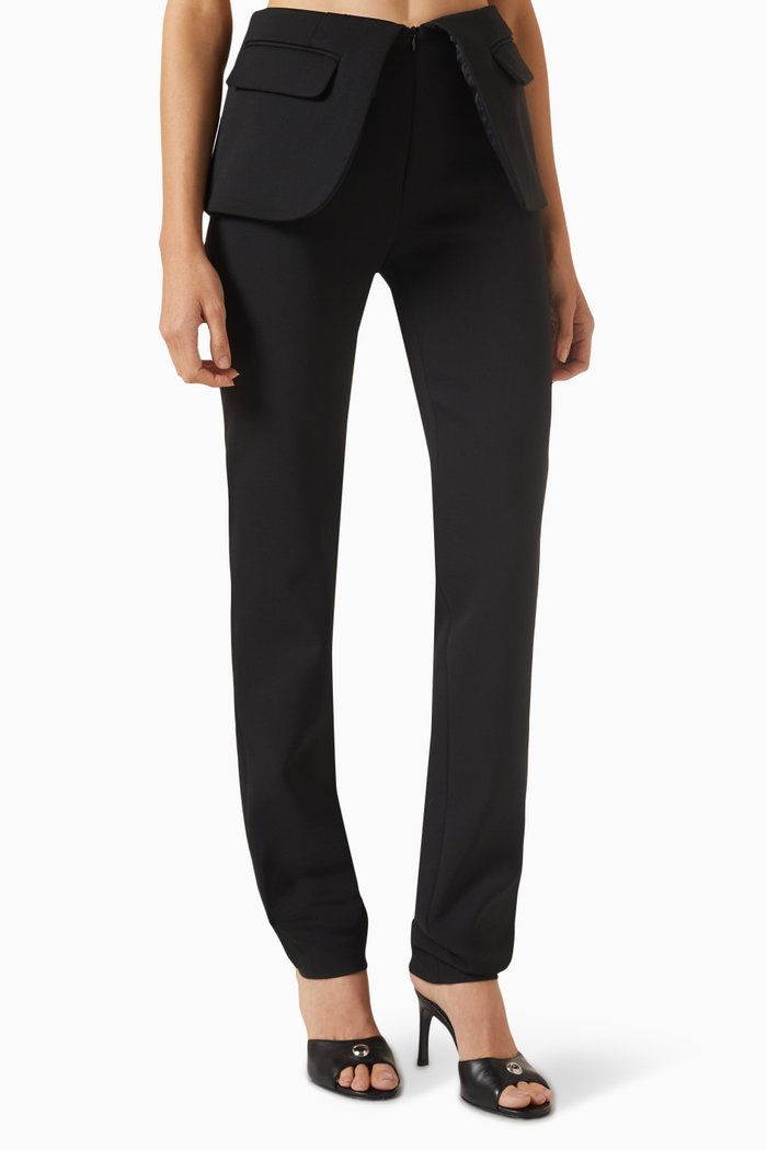 

Flap Tailored Pants, Black