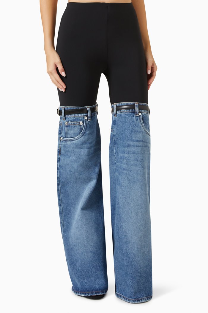 

Hybrid Flared Denim Jeans in Cotton, Multicolour