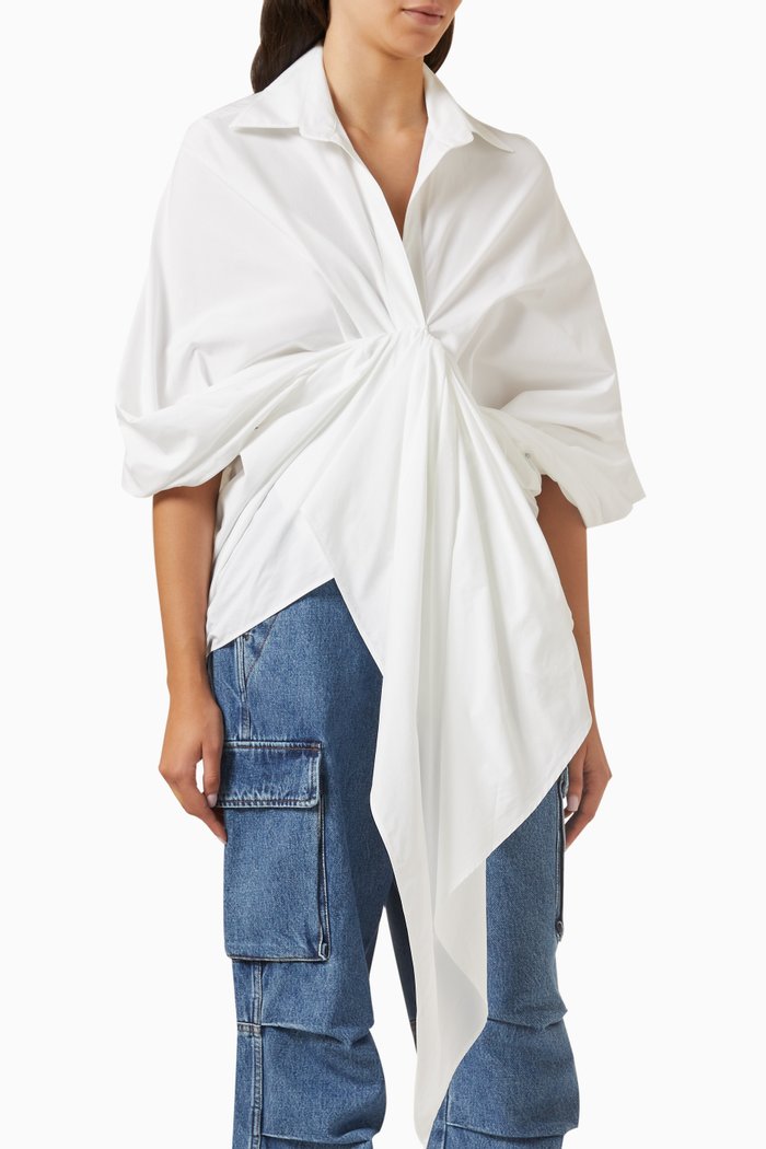 

Wrapped Shirt in Cotton, White